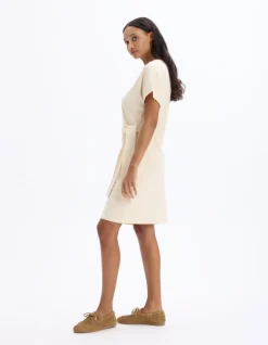 Celio Robe courte nouée en coton - beige^Femme Robes|Robes