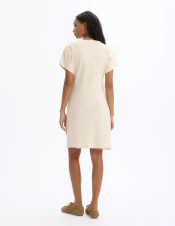 Celio Robe courte nouée en coton - beige^Femme Robes|Robes