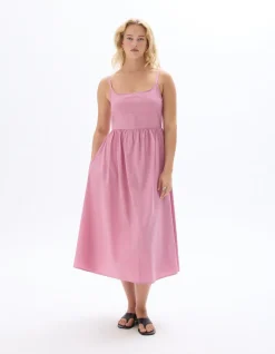 Celio Robe fluide longue à bretelles - rose^Femme Robes|Robes
