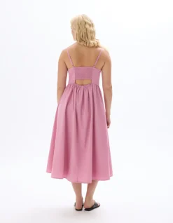 Celio Robe fluide longue à bretelles - rose^Femme Robes|Robes