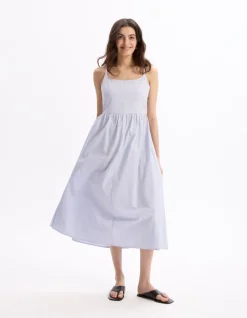 Celio Robe fluide longue à bretelle - violet^Femme Robes|Robes