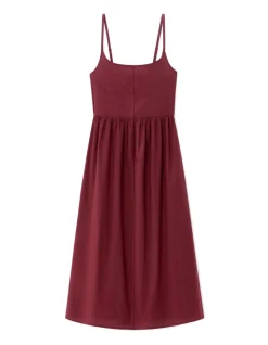 Celio Robe fluide longue à bretelles - bordeaux^Femme Robes|Robes