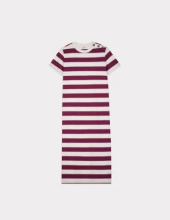Celio Robe longue boutonnée à rayures - bordeaux^Femme Les Meilleures Ventes|Robes