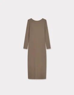 Celio Robe longue côtelée - beige^Femme Robes|Robes