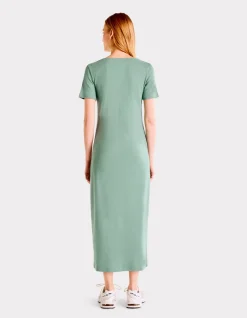 Celio Robe longue côtelée boutonnée - vert^Femme Robes|Robes