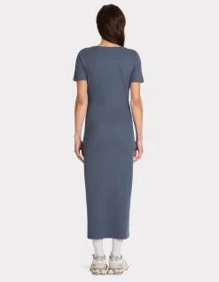 Celio Robe longue côtelée boutonnée - bleu^Femme Robes|Robes
