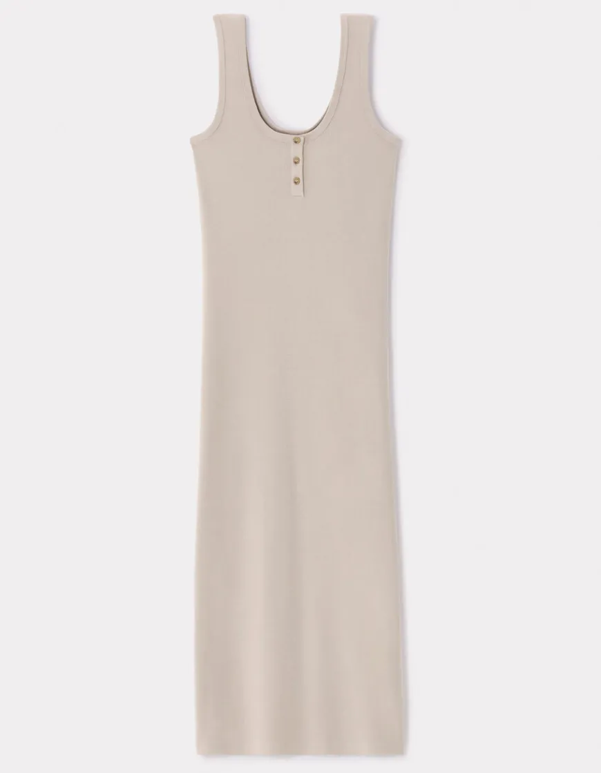 Celio Robe longue côtelée en coton - gris^Femme Les Essentiels Aux Meilleurs Prix|Robes