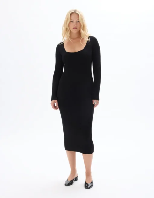 Celio Robe longue côtelée fluide -^Femme Robes|Robes
