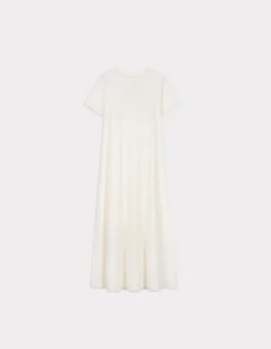 Celio Robe longue en coton - écru^Femme Robes|Robes