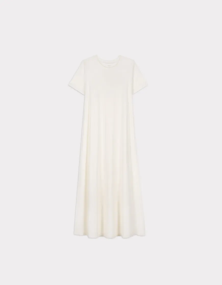 Celio Robe longue en coton - écru^Femme Robes|Robes