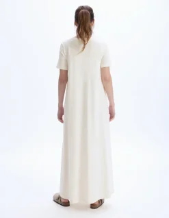 Celio Robe longue en coton - écru^Femme Robes|Robes