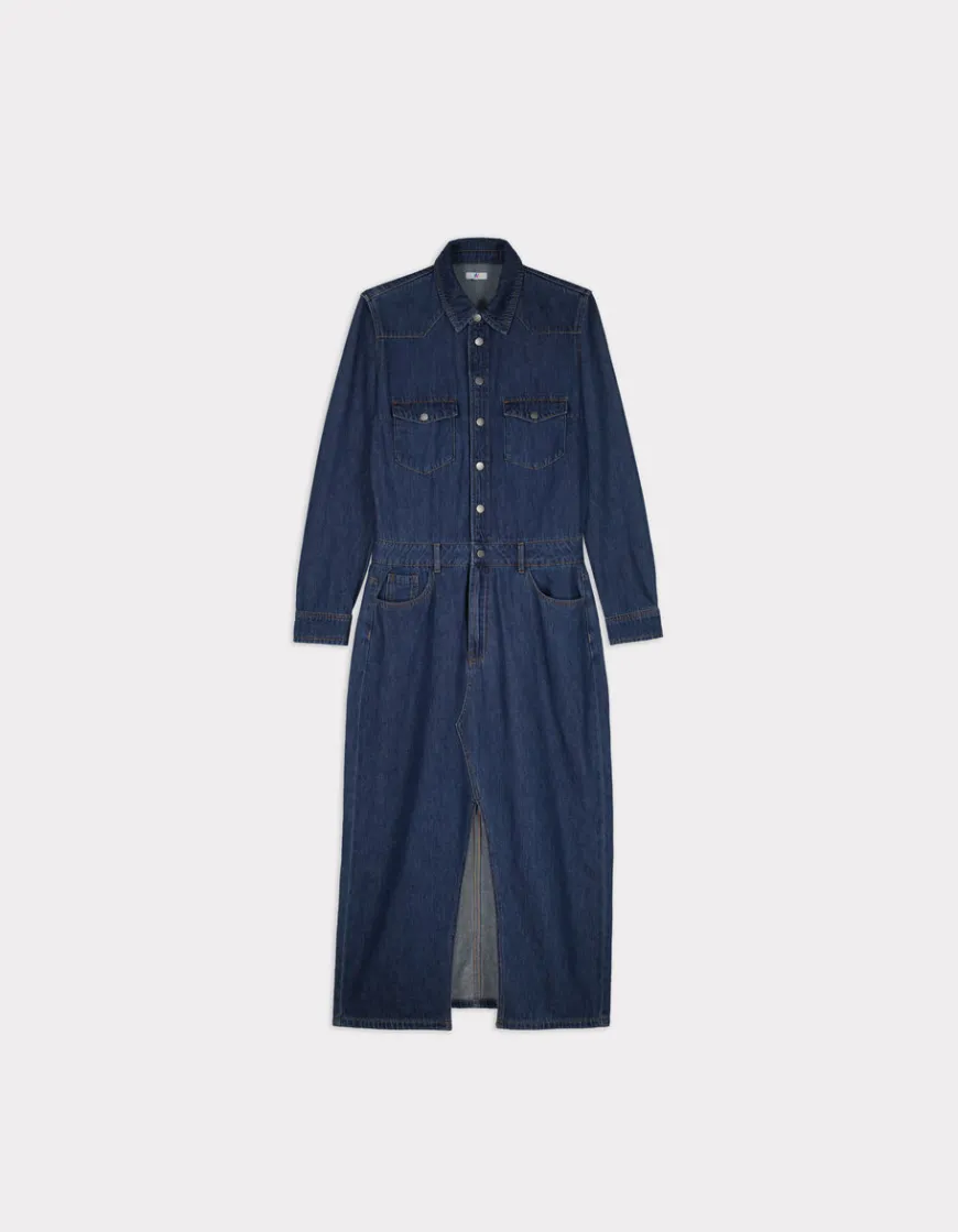 Celio Robe longue en denim - bleu^Femme Les Meilleures Ventes|Robes