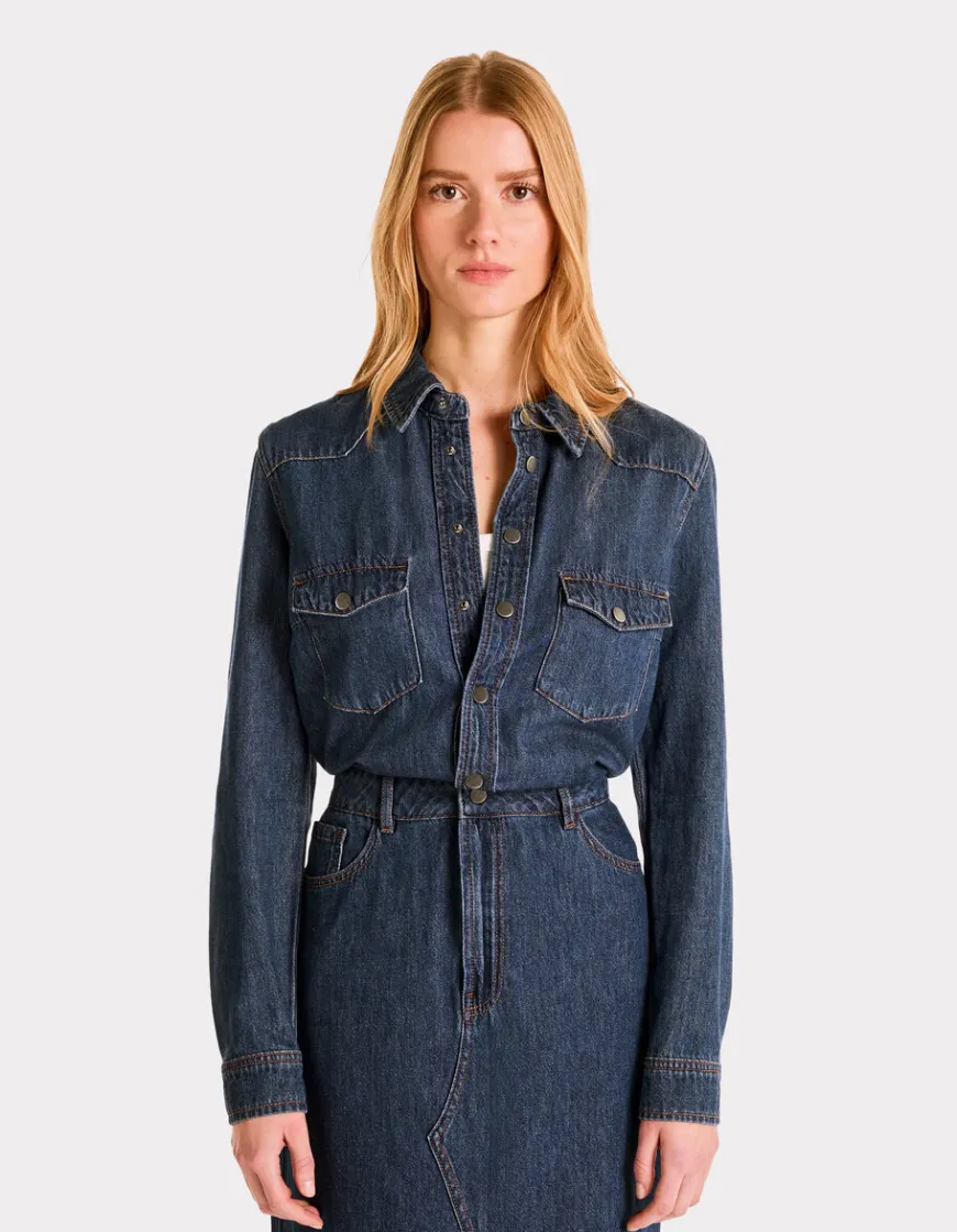 Celio Robe longue en denim - bleu^Femme Les Meilleures Ventes|Robes