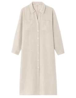 Celio Robe longue en lin -^Femme Robes|Robes