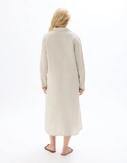 Celio Robe longue en lin -^Femme Robes|Robes