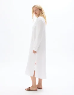 Celio Robe longue en lin -^Femme Robes|Robes