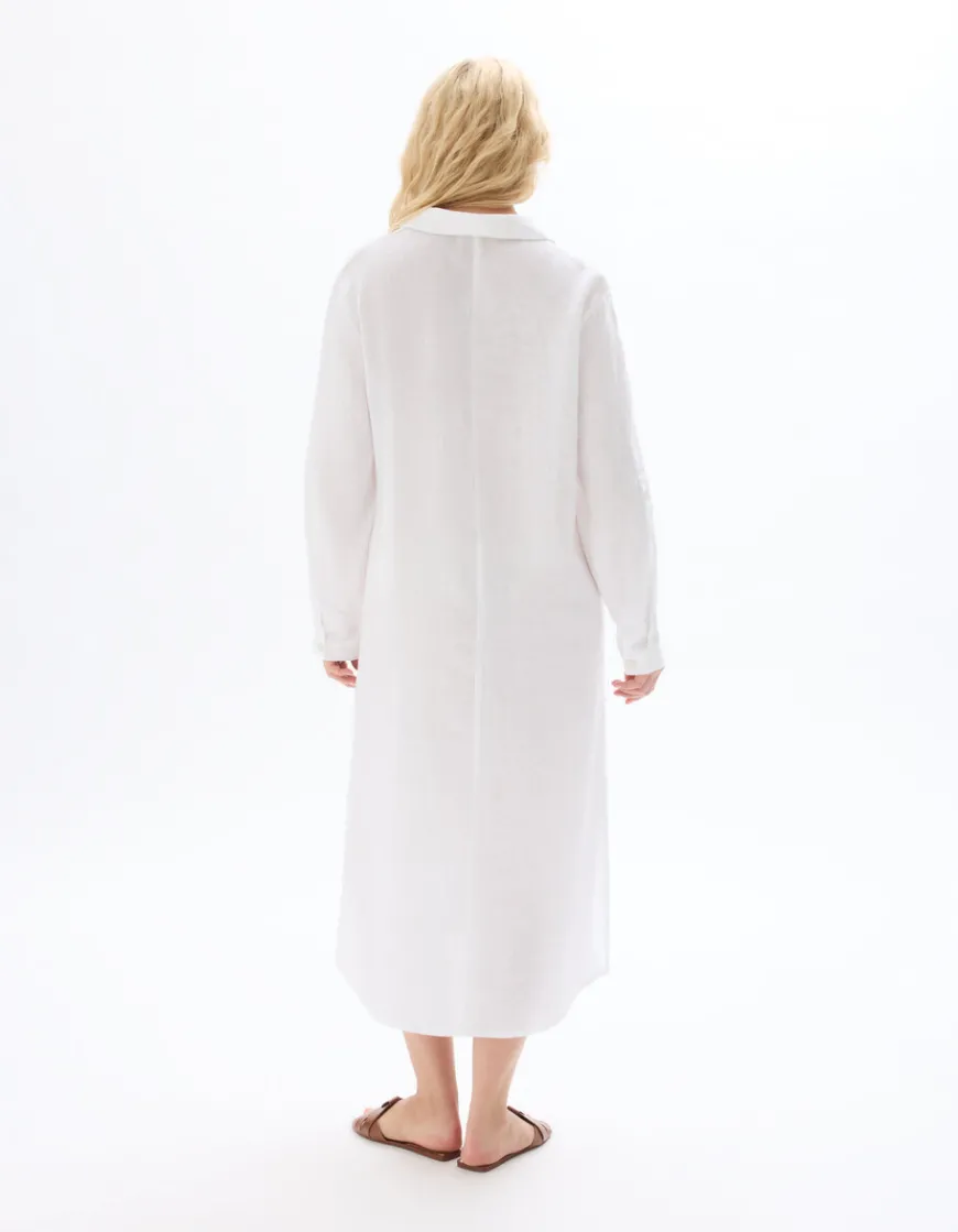 Celio Robe longue en lin -^Femme Robes|Robes