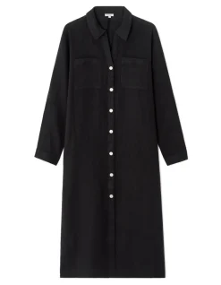 Celio Robe longue en lin -^Femme Robes|Robes