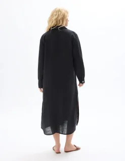Celio Robe longue en lin -^Femme Robes|Robes
