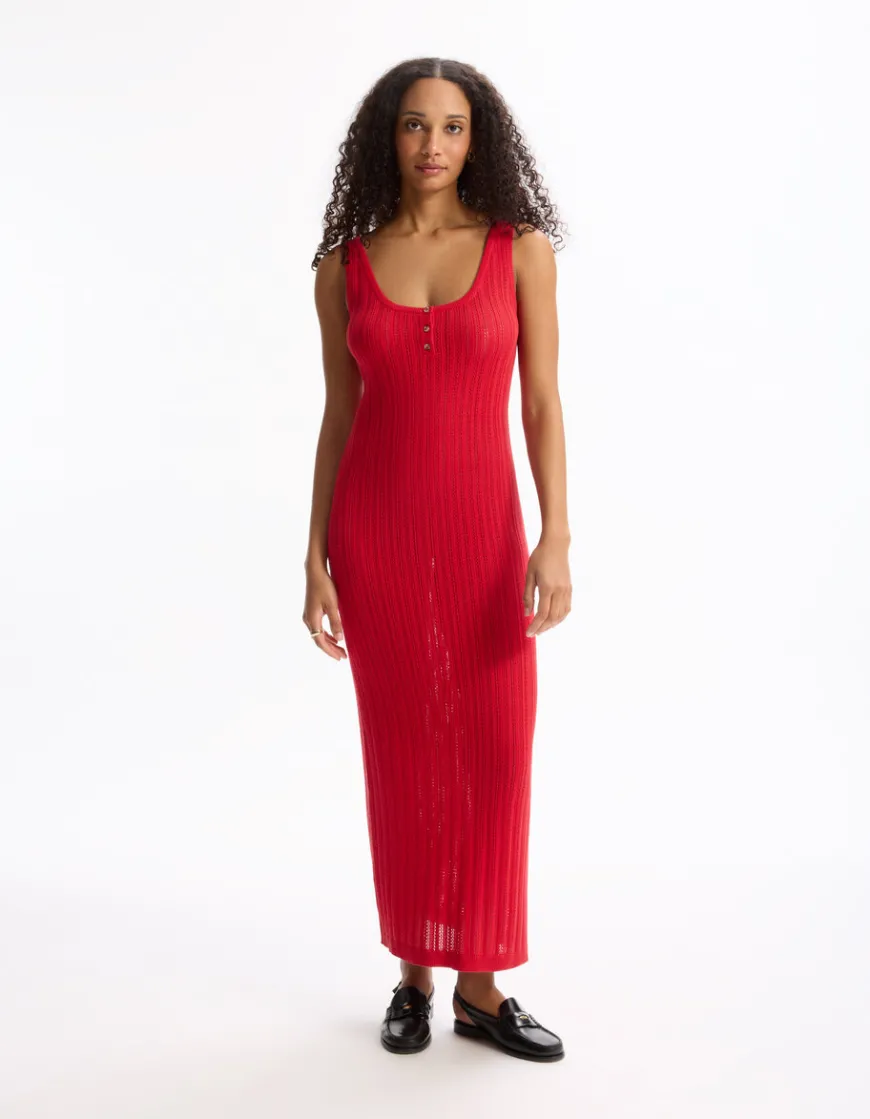 Celio Robe longue en maille crochet -^Femme Robes|Robes