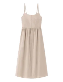 Celio Robe longue fluide à bretelles - beige^Femme Robes|Robes