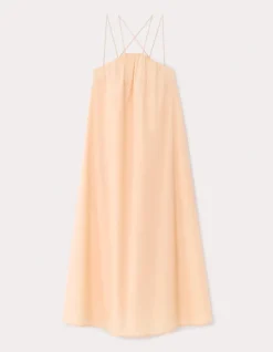 Celio Robe longue fluide à bretelles croisées - rose^Femme Robes|Robes