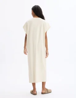 Celio Robe longue sans manches en coton - beige^Femme Les Essentiels Aux Meilleurs Prix|Robes