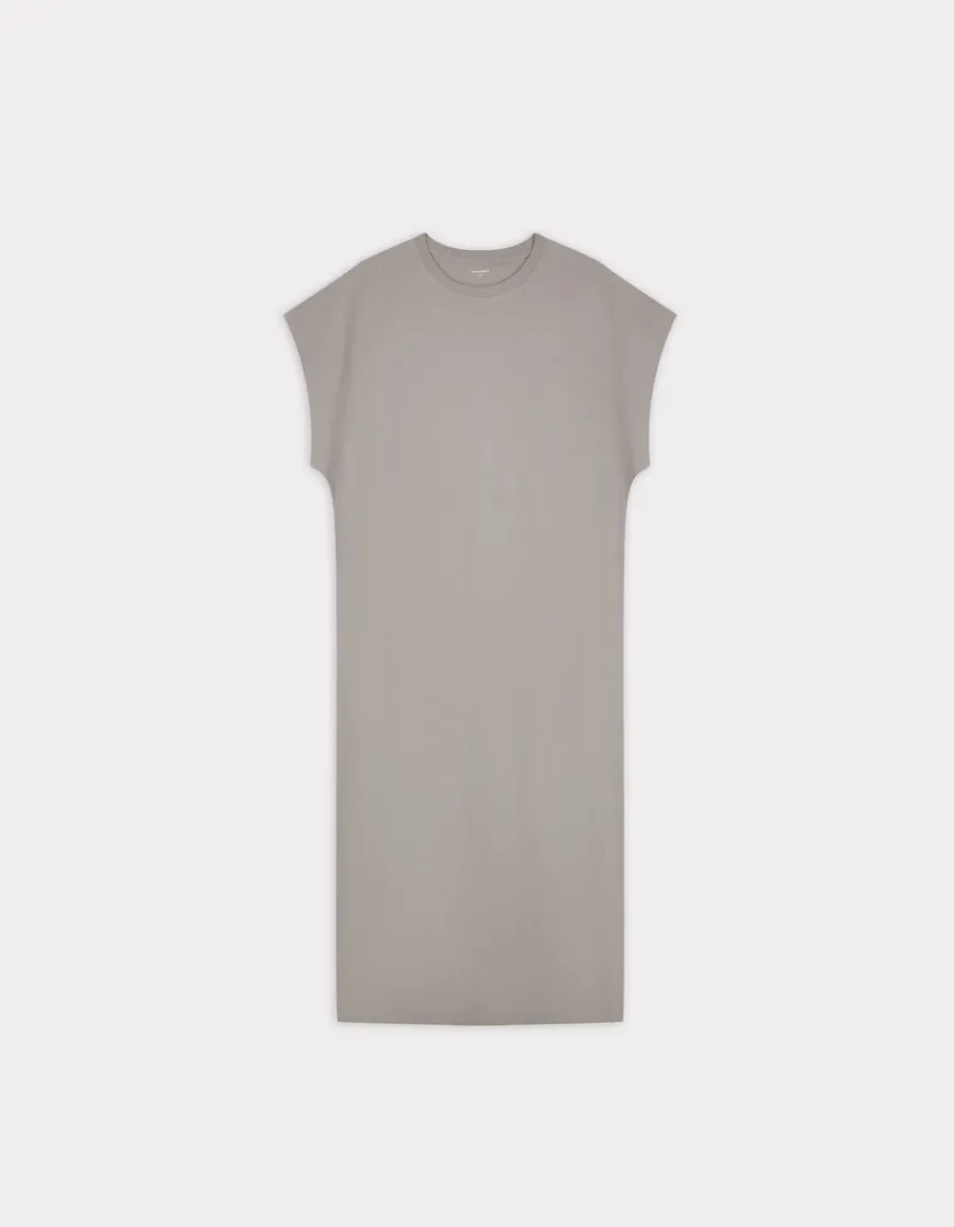 Celio Robe longue sans manches en coton - gris^Femme Les Essentiels Aux Meilleurs Prix|Robes