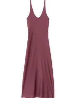 Celio Robe longue satiné - violet^Femme Robes|Robes
