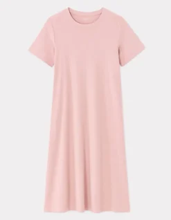 Celio Robe mi-longue en coton - rose^Femme Robes|Robes