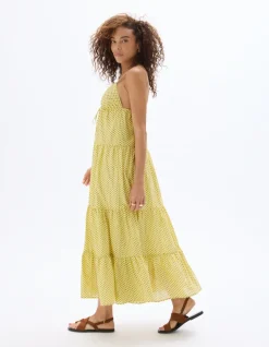 Celio Saint-Tropez - Robe longue fluide jaune à bretelles^Femme Les Meilleures Ventes|Robes