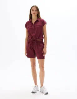 Celio Short en gaze de coton - bordeaux^Femme Jupes & Shorts|Les Ensembles