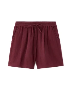 Celio Short en gaze de coton - bordeaux^Femme Jupes & Shorts|Les Ensembles