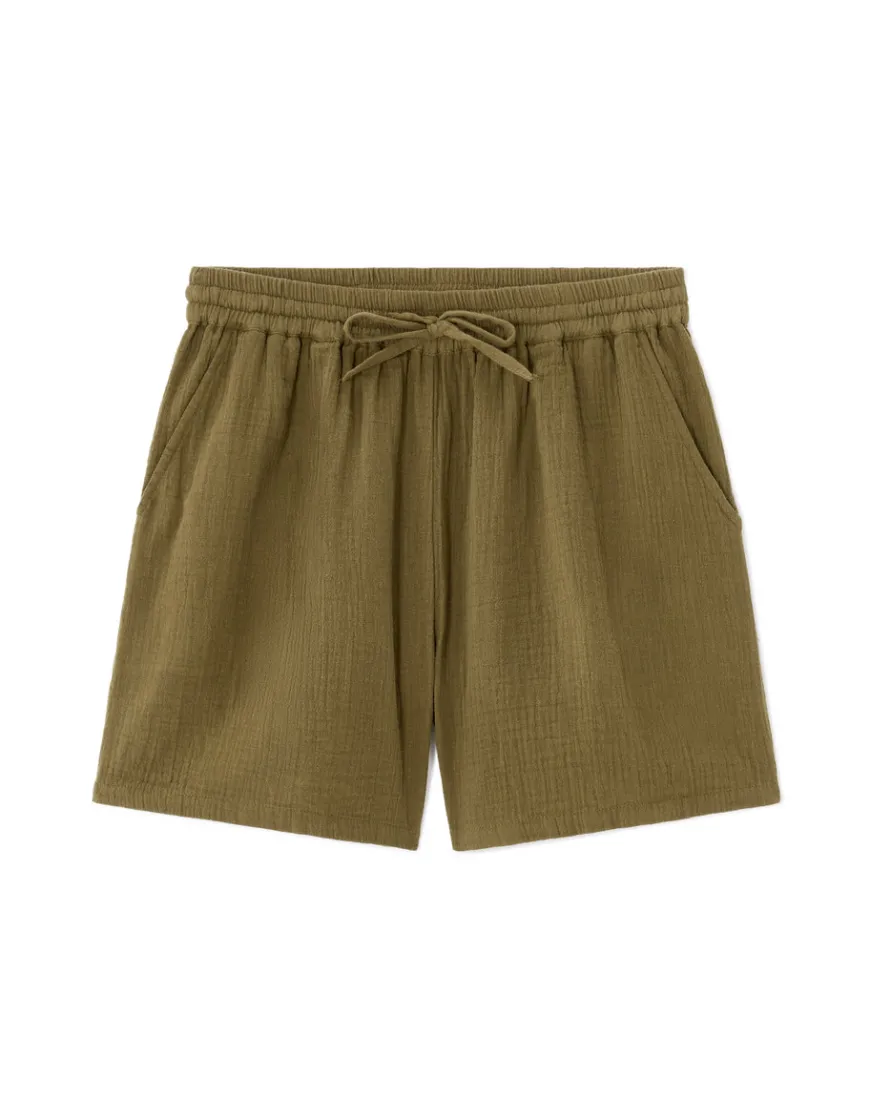 Celio Short en gaze de coton - kaki^Femme Jupes & Shorts|Les Ensembles