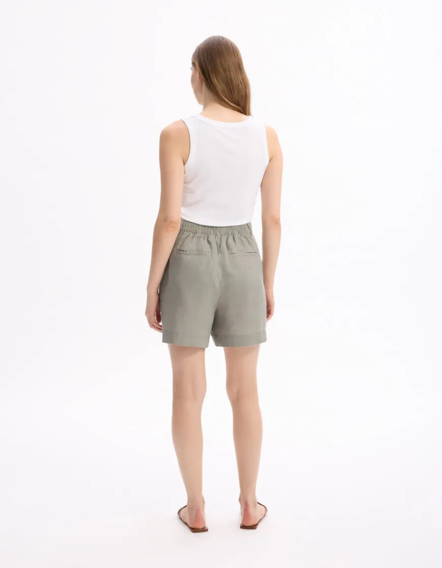 Celio Short en lin - gris^Femme Jupes & Shorts|Collection Lin