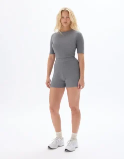 Celio Short en maille côtelée - gris^Femme Jupes & Shorts
