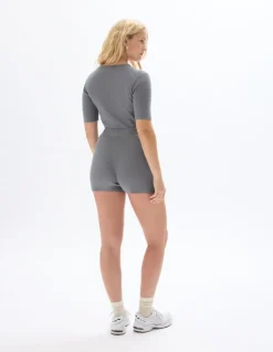 Celio Short en maille côtelée - gris^Femme Jupes & Shorts