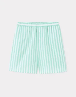 Celio Short en popeline rayé - vert d'eau^Femme Loungewear|Les Essentiels Aux Meilleurs Prix