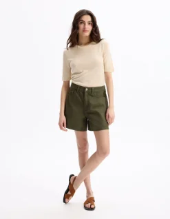 Celio Short flat - vert^Femme Les Essentiels Aux Meilleurs Prix|Jupes & Shorts