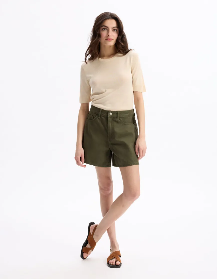Celio Short flat - vert^Femme Les Essentiels Aux Meilleurs Prix|Jupes & Shorts