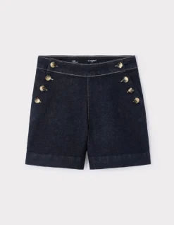 Celio Short flat à boutons décoratifs - denim^Femme Les Essentiels Aux Meilleurs Prix|Jupes & Shorts