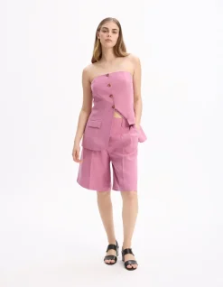 Celio Short habillé droit - rose^Femme Les Tailleurs|Jupes & Shorts