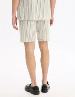 Celio Short rayé - écru^Homme Shorts Et Bermudas|Shorts Et Bermudas