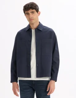 Celio Surchemise 2 poches coton stretch -^Homme Chemises