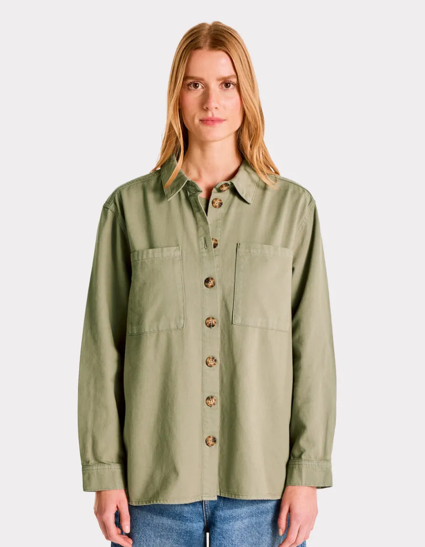 Celio Surchemise en coton - vert^Femme Chemises & Blouses