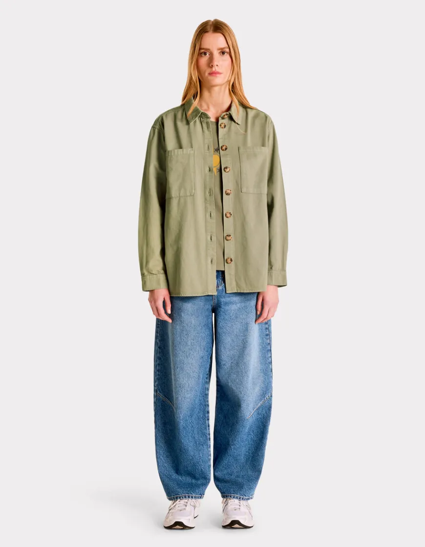 Celio Surchemise en coton - vert^Femme Chemises & Blouses