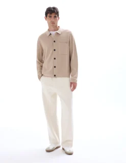 Celio Surchemise en maille unie - beige^Homme Pulls|Gilets Et Cardigans