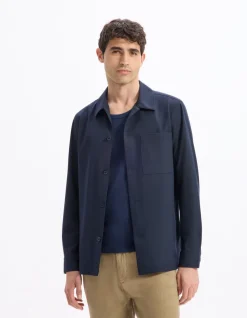 Celio Surchemise stretch 1 poche - marine^Homme Chemises