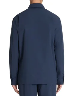 Celio Surchemise technique uni 1 poche - marine^Homme Chemises