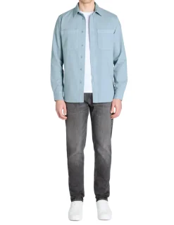 Celio Surchemise teint en pièce 100% coton - gris^Homme Chemises
